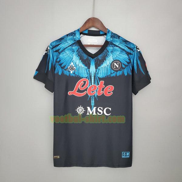 napoli kappa × marcelo shirt 2021 2022 blauw zwart mannen