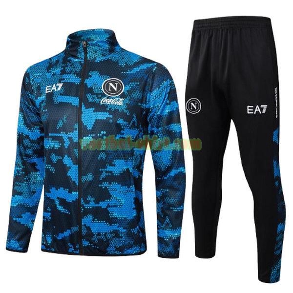 napoli set long zipper trainingspak 2024 2025 blauw kinderen
