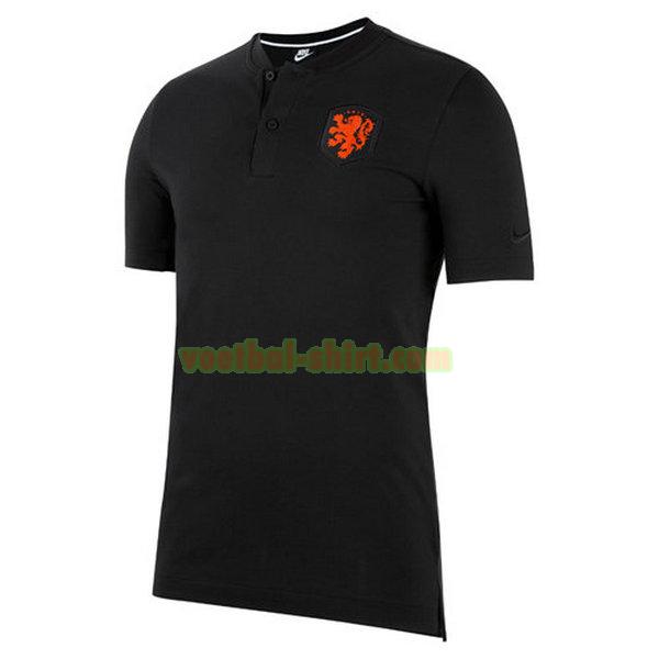 nederland poloshirt 2020-2021 zwart mannen