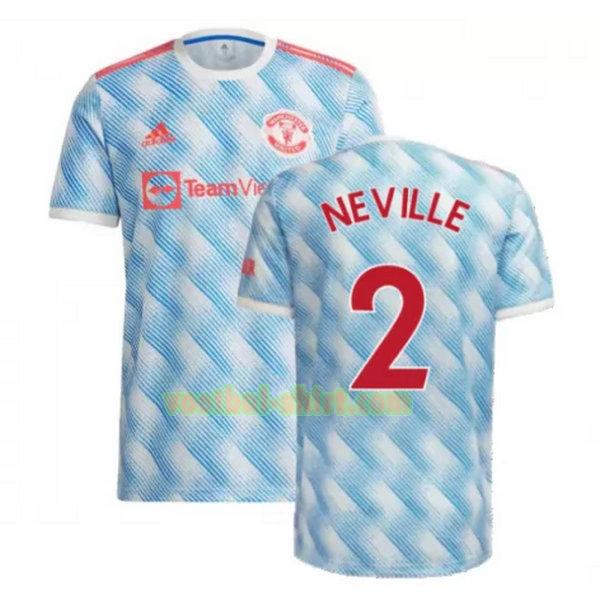 neville 2 manchester united uit shirt 2021 2022 blauw mannen