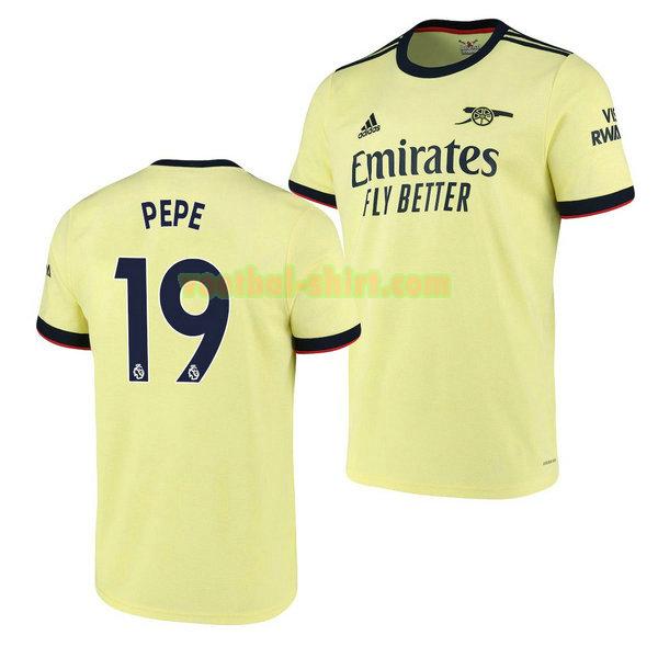 nicolas pepe 19 arsenal uit shirt 2021 2022 geel mannen