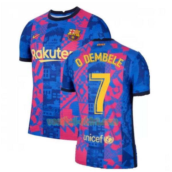 o dembele 7 barcelona 3e shirt 2021 2022 blauw rood mannen