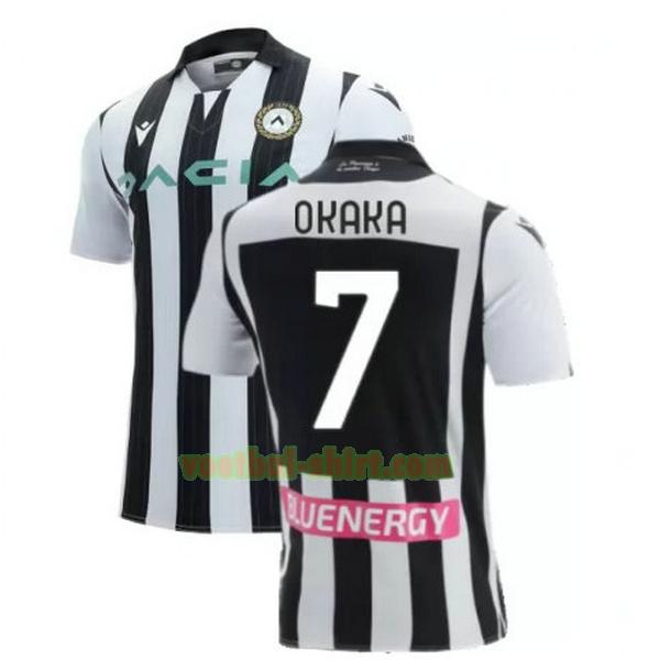 okaka 7 udinese thuis shirt 2021 2022 zwart wit mannen