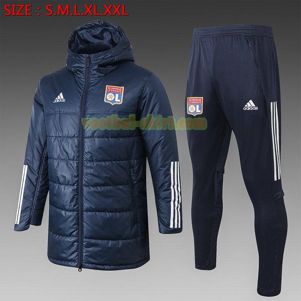 olympique lyon set trainingspak donsjack 2020 2021 blauw mannen