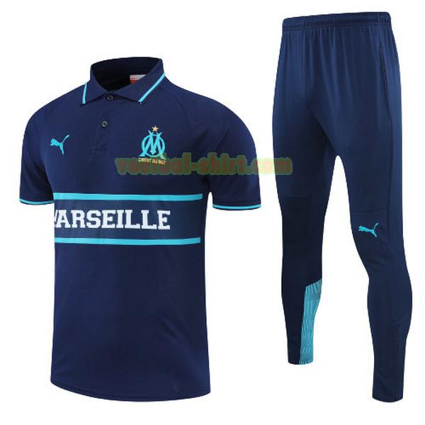 olympique marseille set polo 2022 navy mannen