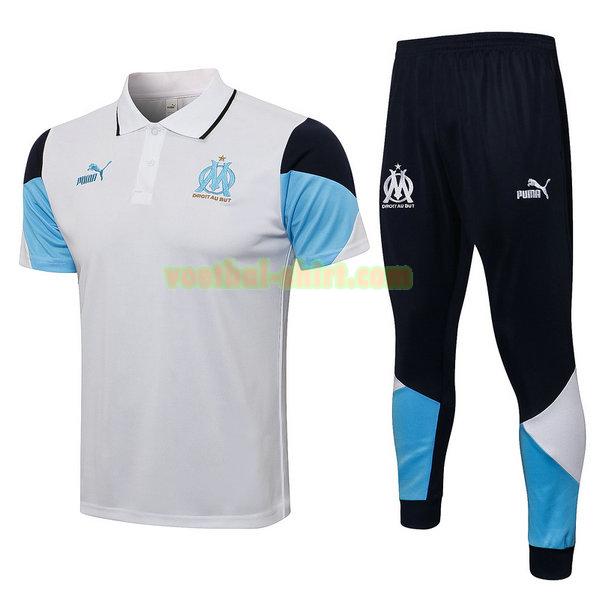 olympique marseille set poloshirt 2021 2022 wit mannen