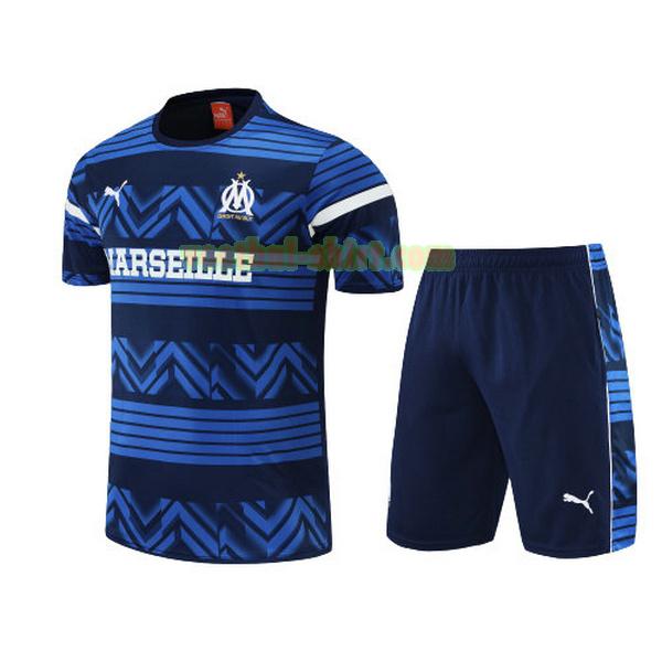 olympique marseille set training shirt 2022 2023 blauw mannen