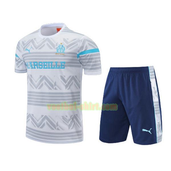 olympique marseille set training shirt 2022 2023 grijs wit mannen