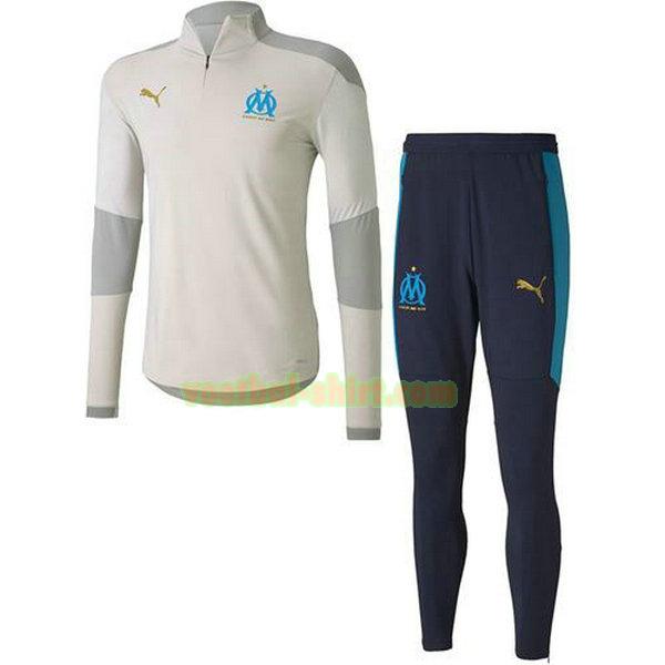 olympique marseille set trainingspak 2020-2021 blauw mannen