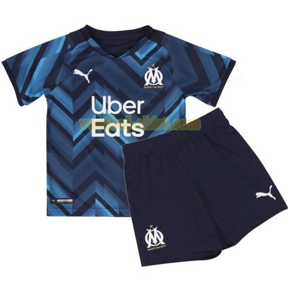 olympique marseille uit shirt 2021 2022 blauw kinderen