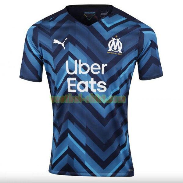 olympique marseille uit shirt 2021 2022 blauw mannen