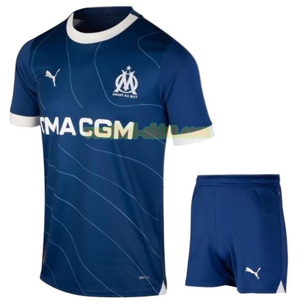 olympique marseille uit shirt 2023 2024 blauw kinderen