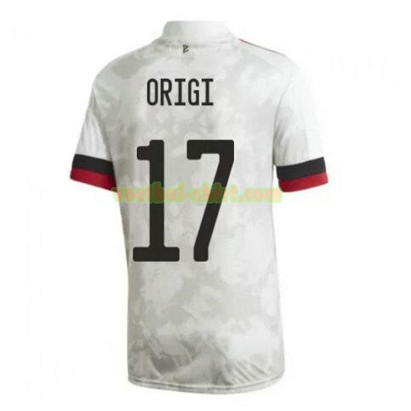 origi 17 belgië uit shirt 2020-2021 wit mannen