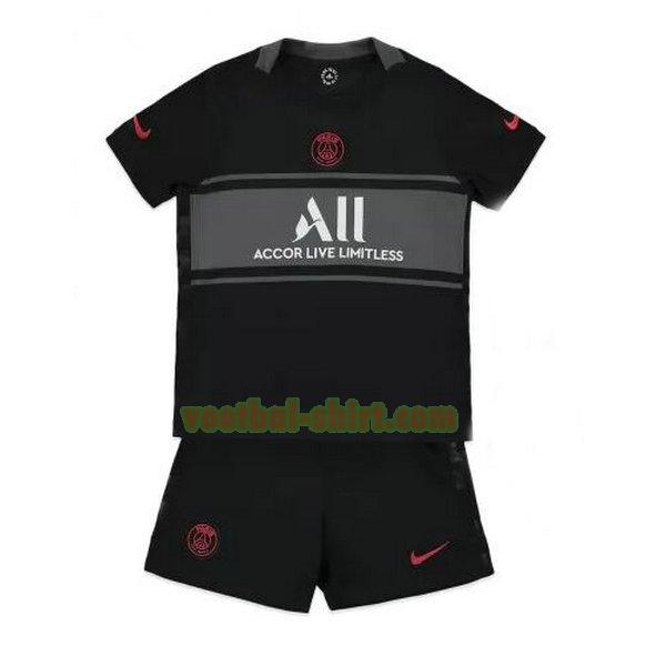 paris saint germain 3e shirt 2021 2022 zwart kinderen