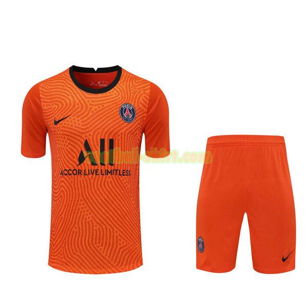 paris saint germain doelman shirts+pantalón 2021 oranje mannen