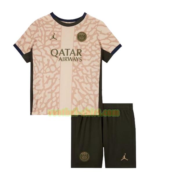 paris saint germain fourth shirt 2023 2024 geel kinderen