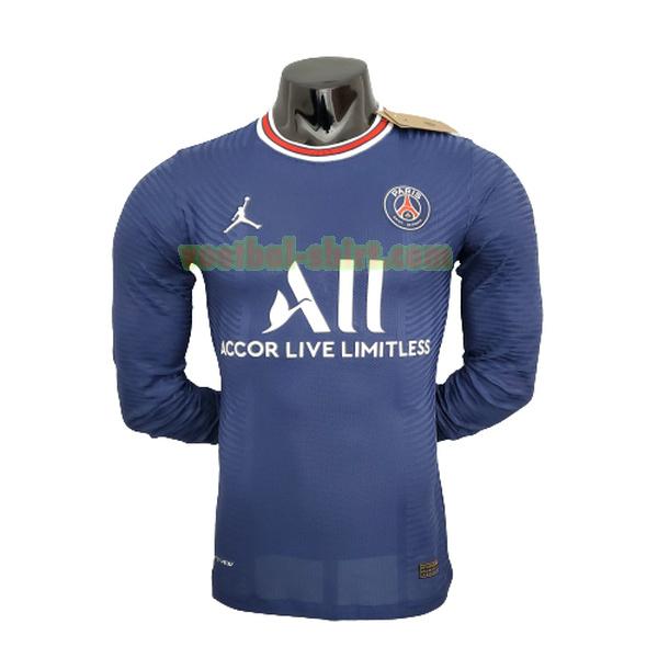 paris saint germain player thuis shirt 2021 2022 lange mouwen blauw mannen