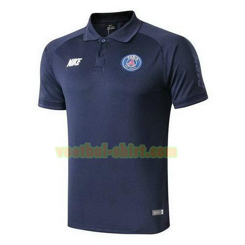 paris saint germain poloshirt 2019-2020 blauw mannen