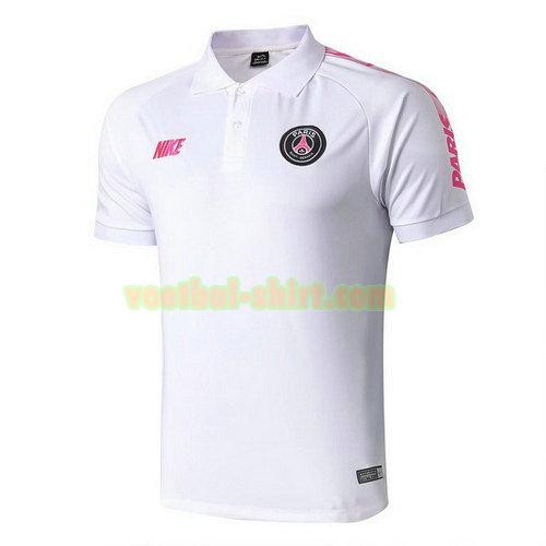 paris saint germain poloshirt 2019-2020 wit roze mannen