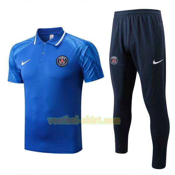 paris saint germain set polo 2022 2023 blauw mannen