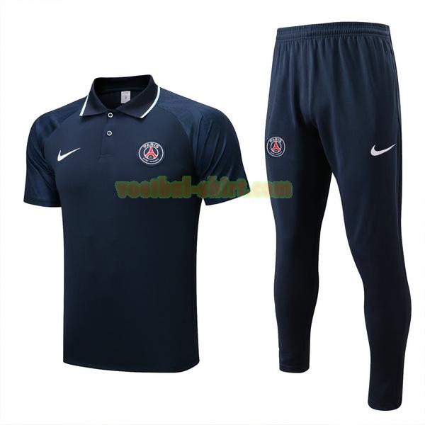 paris saint germain set polo 2022 23 blauw mannen