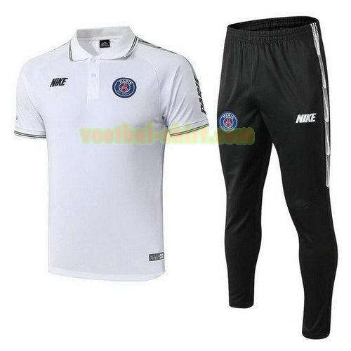 paris saint germain set poloshirt 2019-2020 wit mannen