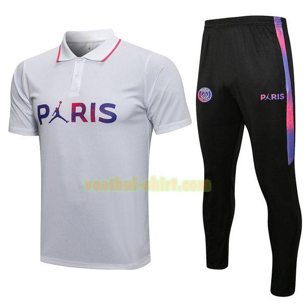 paris saint germain set poloshirt 2021 22 wit mannen