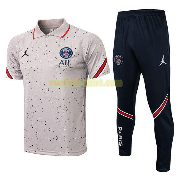 paris saint germain set poloshirt 2122 grijs mannen