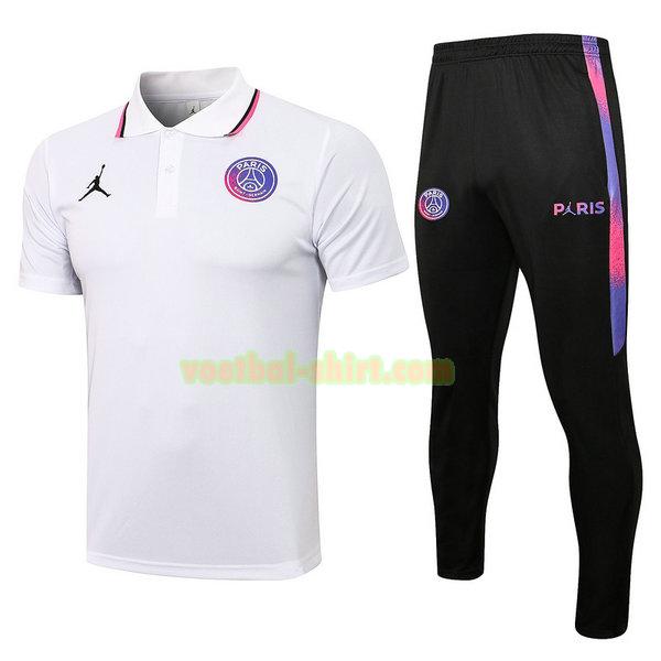 paris saint germain set poloshirt 21 22 wit mannen