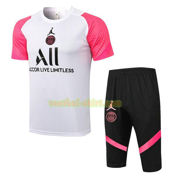 paris saint germain set shirt+shorts 2021 22 wit mannen