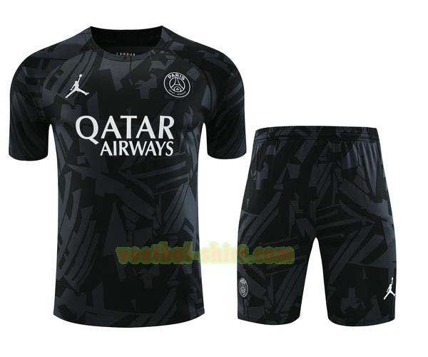 paris saint germain set training shirt 2023 2024 zwart mannen