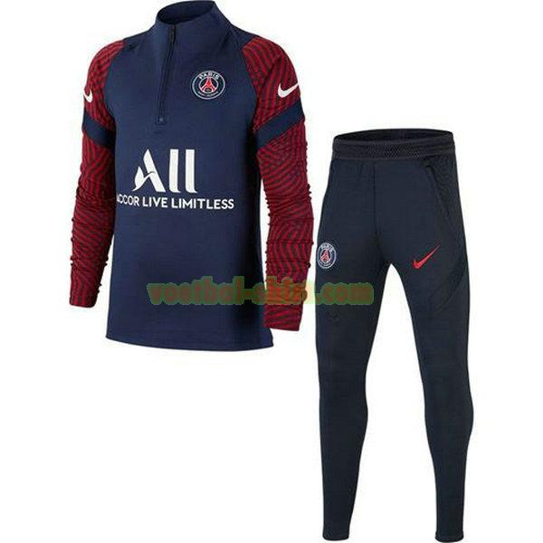 paris saint germain set trainingspak 2020-2021 blauw mannen