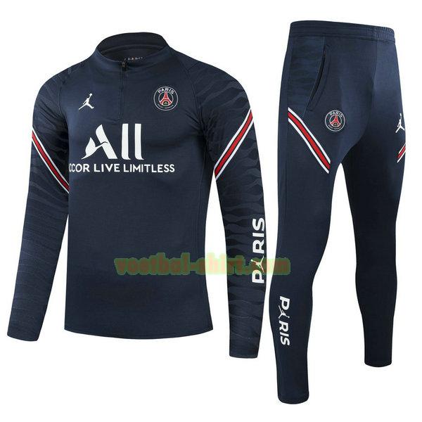 paris saint germain set trainingspak 2021 2022 blauw kinderen