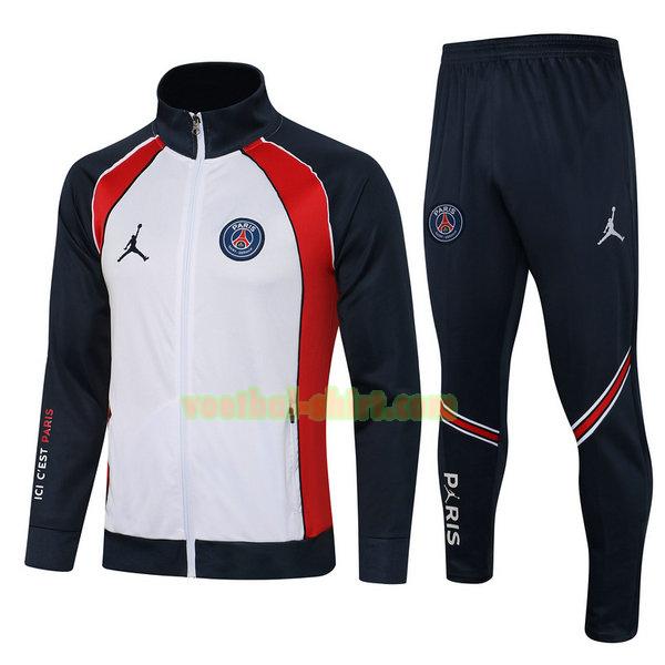 paris saint germain set trainingspak 2021 2022 wit zwart rood mannen