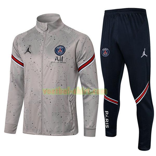 paris saint germain set trainingspak 2021 22 grijs mannen