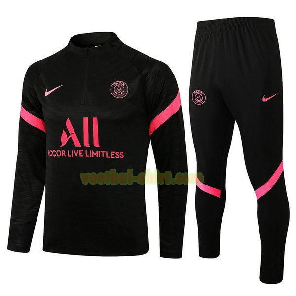 paris saint germain set trainingspak 2021 22 zwart mannen