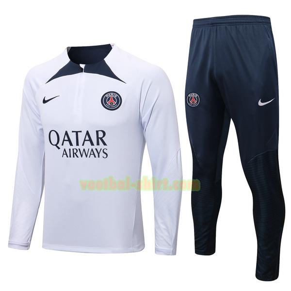 paris saint germain set trainingspak 2022 2023 wit blauw mannen