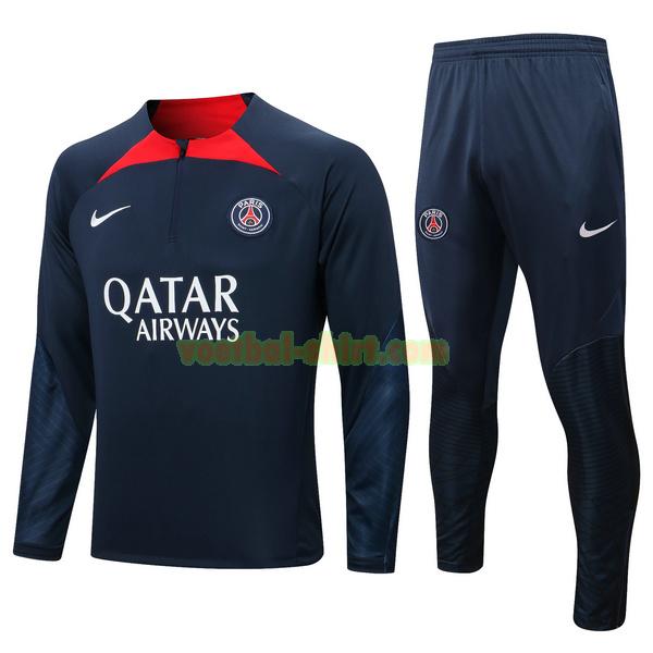 paris saint germain set trainingspak 2022 2023 zwart rood mannen