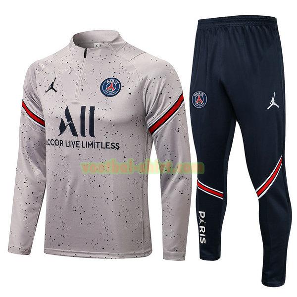 paris saint germain set trainingspak 2022 grijs mannen