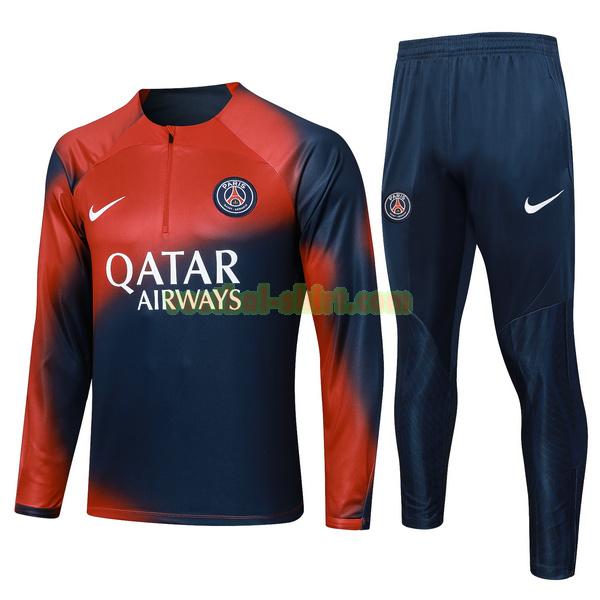 paris saint germain set trainingspak 2023 2024 rood blauw mannen