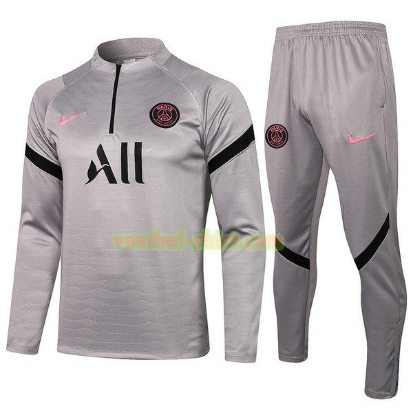 paris saint germain set trainingspak 21 22 grijs mannen