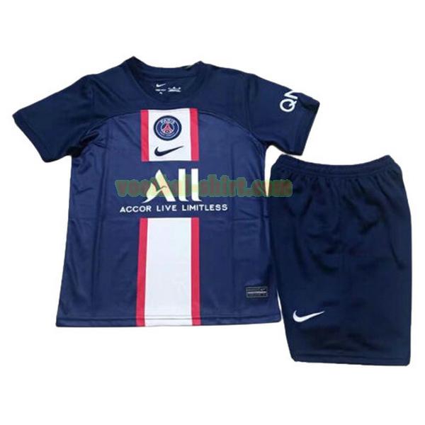 paris saint germain thuis shirt 2022 2023 blauw kinderen