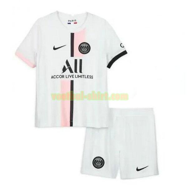 paris saint germain uit shirt 2021 2022 wit kinderen