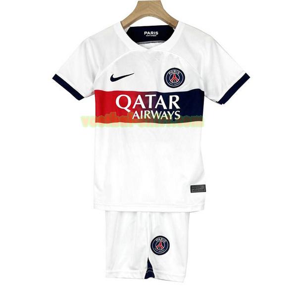 paris saint germain uit shirt 2023 2024 wit kinderen