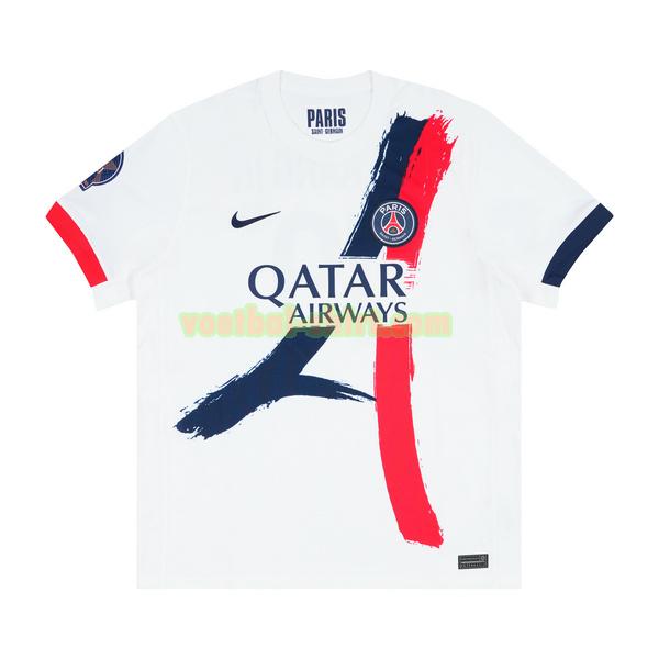 paris saint germain uit shirt 2024 2025 wit mannen