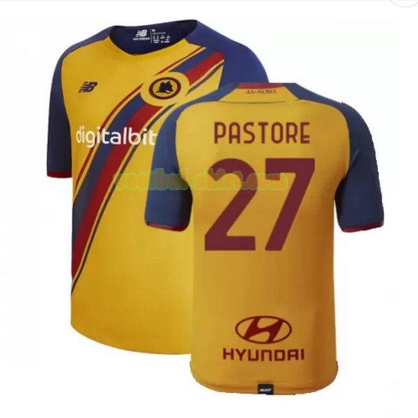 pastore 27 as roma fourth shirt 2021 2022 geel mannen