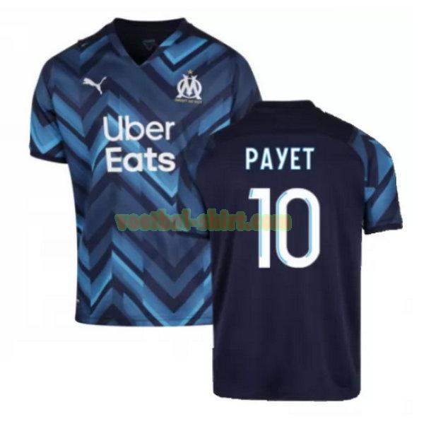 payet 10 olympique marseille uit shirt 2021 2022 blauw mannen