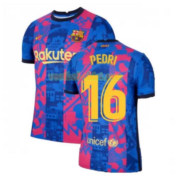 pedri 16 barcelona 3e shirt 2021 2022 blauw rood mannen