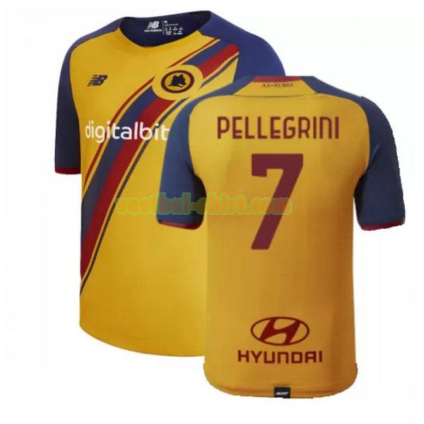 pellegrini 7 as roma fourth shirt 2021 2022 geel mannen