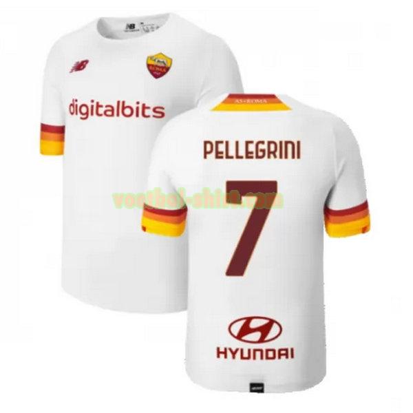 pellegrini 7 as roma uit shirt 2021 2022 wit mannen